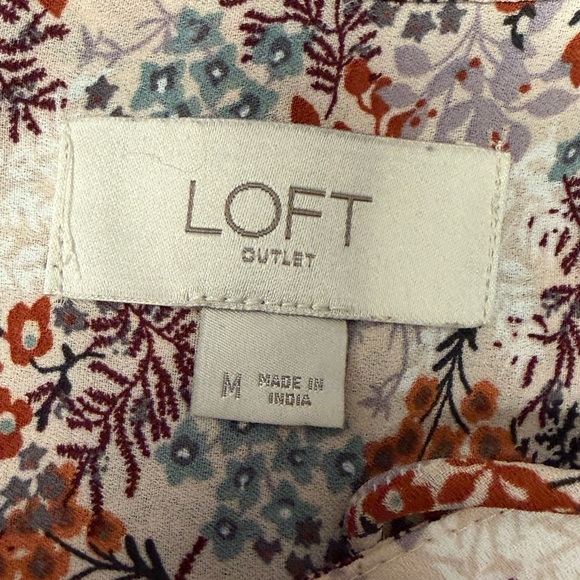 Loft Outlet Floral Keyhole Top Blouse - Picture 5 of 6